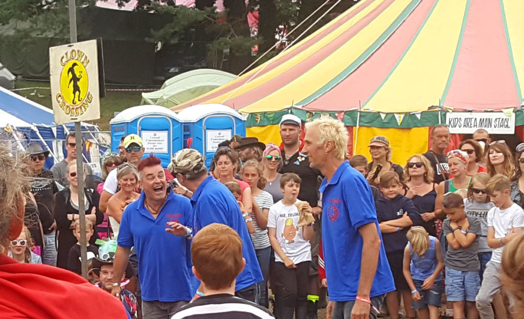 Beautiful Days 2019 - The Levellers playing football with the children